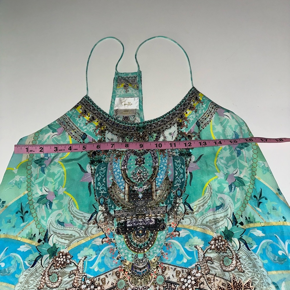 CAMILLA “Turn Back Time” silk embellished t back boho camisole tank top XS - Picture 8 of 13